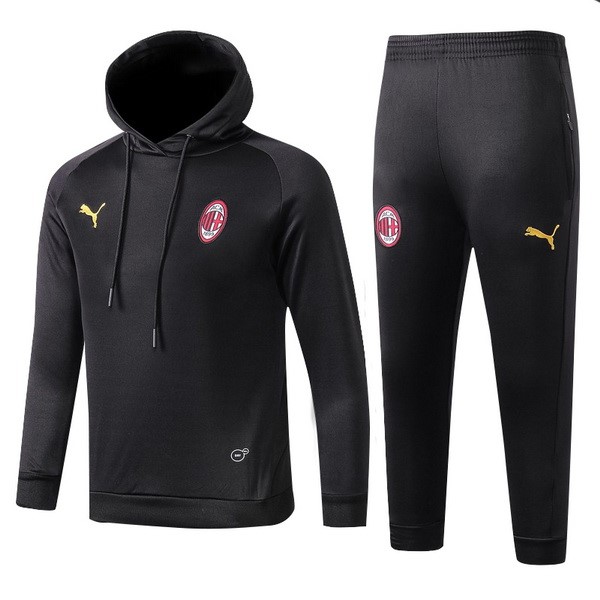 Trainingsanzug Kinder AC Milan 2018-19 Schwarz Fussballtrikots Günstig